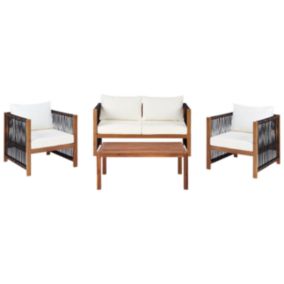 Set lounge pour jardin ANTRIA Acacia Noir