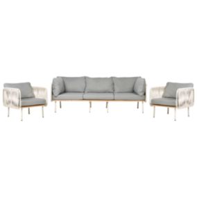 Set lounge pour jardin SENISE Métal Gris