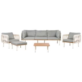 Set lounge pour jardin SENISE Métal Gris