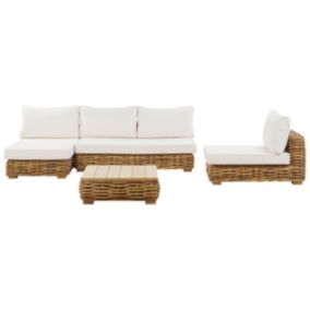 Set lounge pour jardin VARALLO Rotin Marron doré