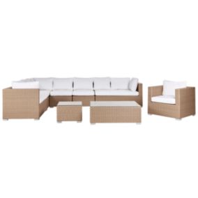 Set lounge pour jardin XXL Beige sable