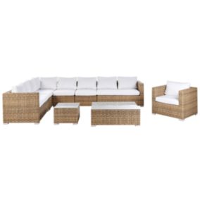 Set lounge pour jardin XXL Marron clair