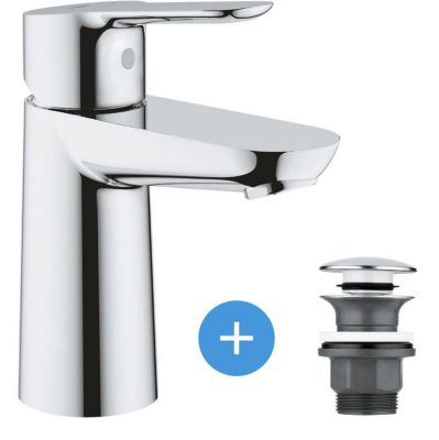 Set Mitigeur pour lavabo taille S + Bonde clic clac Grohe pour lavabo avec trop-plein (MitigeurS1-CLICCLAC)