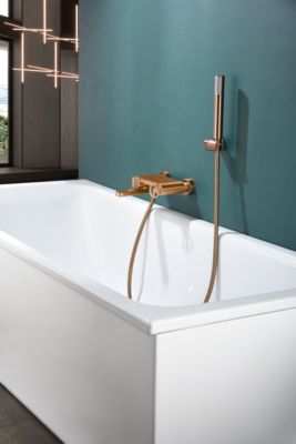 Set mitigeurs monocommandes baignoire en laiton et zamak finition or rose