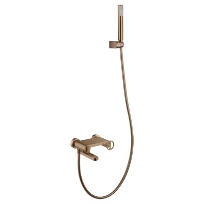 Set mitigeurs monocommandes baignoire en laiton et zamak finition or rose
