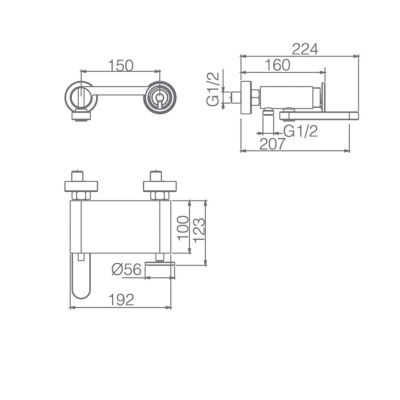 Set mitigeurs monocommandes baignoire en laiton et zamak finition or rose