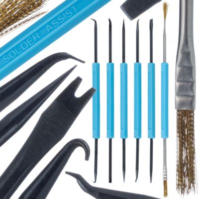 Set Outils de Nettoyage et Dépose 6 Pièces - 12 Embouts, Longueur 185 mm, Pour Réparation Électronique
