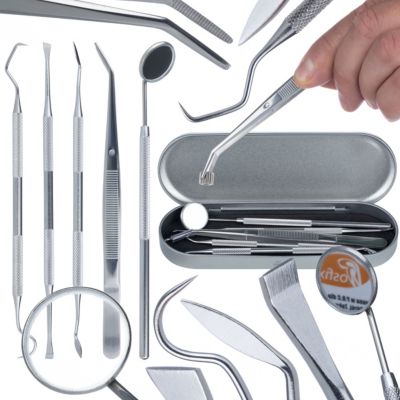 Set Outils de Précision 5-en-1 - Inox Antibuée, Sonde, Lame, Pince, Miroir, Grattoir, Réparation Électronique