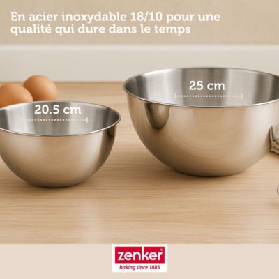 Set pâtisserie avec plaque de four extensible de 35-52 cm, 2 bols à mixer, verre mesureur et spatule Zenker