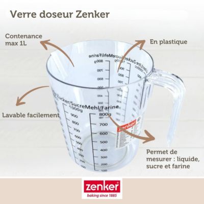 Set pâtisserie avec plaque de four extensible de 35-52 cm, 2 bols à mixer, verre mesureur et spatule Zenker
