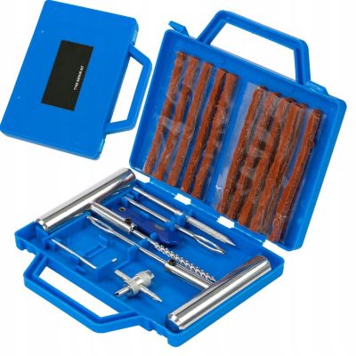 Set Réparation Pneus Sans Chambre 23-en-1 - Acier Haute Qualité, Étui Compact, Pour Voiture Moto SUV Camion