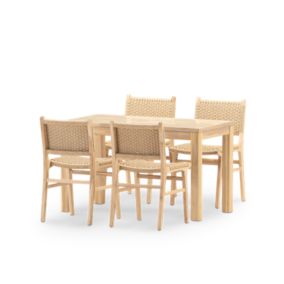 Set repas 4 places table céramique beige 125x65 - bisbal & módena