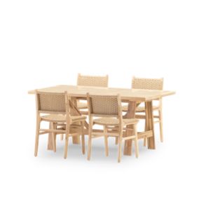 Set repas 4 places table céramique beige 168x87 - bisbal & módena