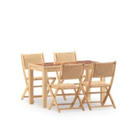 Set repas 4 places table céramique terre cuit 125x65 - Bisbal & serena