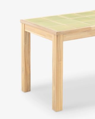 Set repas 4 places table céramique vert clair 125x65 - bisbal & módena