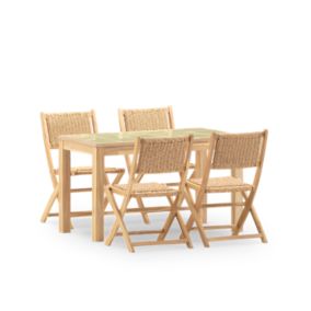 Set repas 4 places table céramique vert clair 125x65 - Bisbal & serena