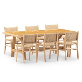 Set repas 6 pl table céramique moutarde  205x105- Bisbal & Modena