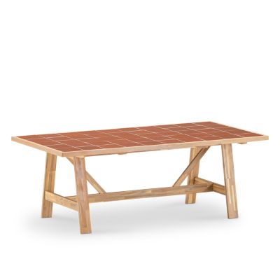 Set repas 6 pl table céramique terre cuit  205x105 - bisbal & módena