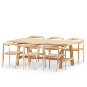 Set repas 6pl céramique beige 205x105 et fauteuil- bisbal & módena