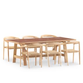 Set repas 6pl céramique terre cuit 205x105 et fauteuil-Bisbal & Modena