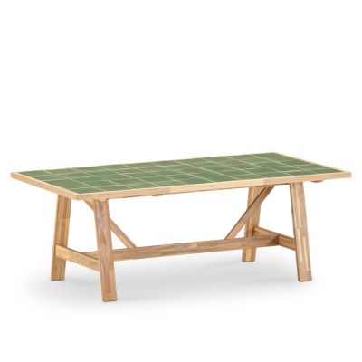 Set repas 6pl céramique verte 205x105 et fauteuil- bisbal & módena