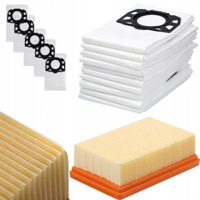 Set Sacs Aspirateur Microfibre + Filtre - 5 Couches, 5x42x51,5 cm, Compatible avec Aspirateur Kärcher WD2-WD6