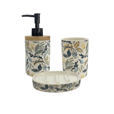 Set salle de bain végétal 3 pièces céramique