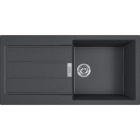 Set Sirius Evier de cuisine en Tectonique 1000x500mm + S-line PRO mitigeur de cuisine à mémoire de forme (S2D611-100C-SLPRO1B)