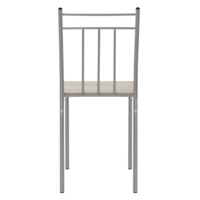 Set table de salle à manger avec 4 chaises 110 cm chêne clair pieds en acier