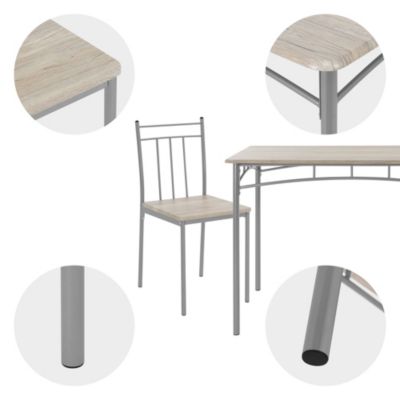Ensemble table à manger blanche et 4 chais de salle à manger de 1600 mm à 2000 mm｜Homary