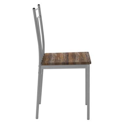 Set table de salle à manger avec 4 chaises 110 cm marron/bois flotté MDF/acier