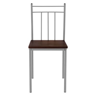 Set table de salle à manger avec 4 chaises 110 cm marron/chêne foncé MDF/acier