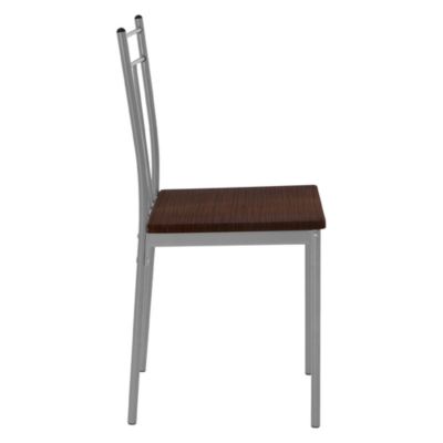 Set table de salle à manger avec 4 chaises 110 cm marron/chêne foncé MDF/acier