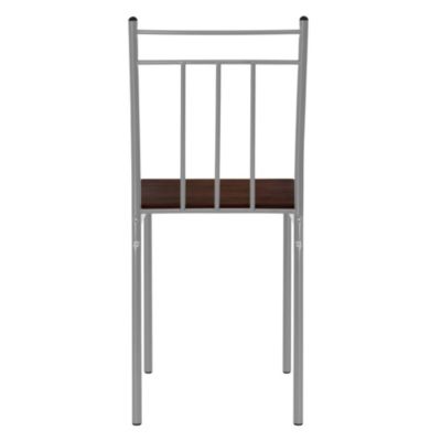 Set table de salle à manger avec 4 chaises 110 cm marron/chêne foncé MDF/acier