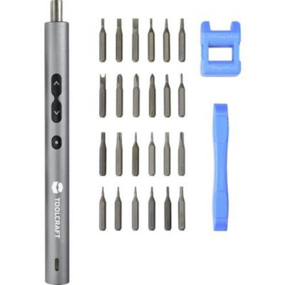 Set tournevis électrique TOOLCRAFT TO-7116288, 28 pièces, rechargeable USB-C, 3,7 V, 256 g