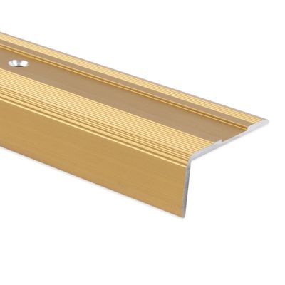 Seuil d'escalier Glory Aluminium anodisé Forme: L Or élégant S 90 cm