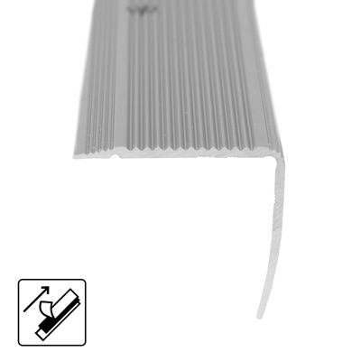 Seuil d'escalier Integral, Forme: L 30 x 20 mm Longueur: 100 cm, Auto-adhésif, Argent