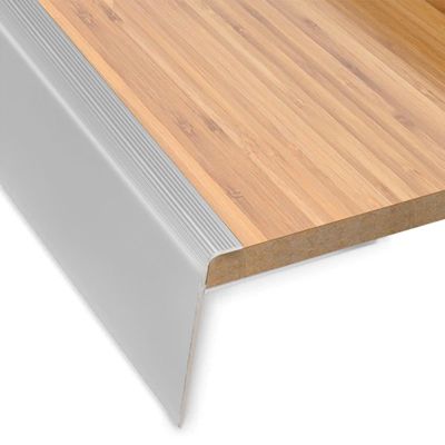 Seuil d'escalier Safety Forme F Aluminium anodisé Argent M 100 cm