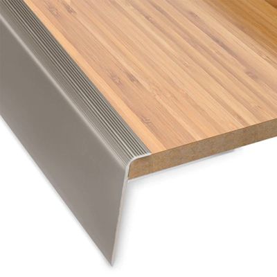 Seuil d'escalier Safety Forme F Aluminium anodisé Bronze clair L 134 cm