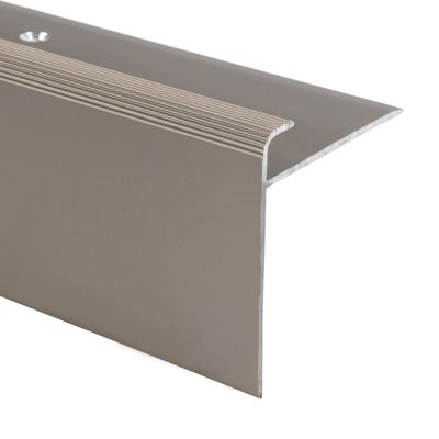 Seuil d'escalier Safety Forme F Aluminium anodisé Bronze clair S 90 cm