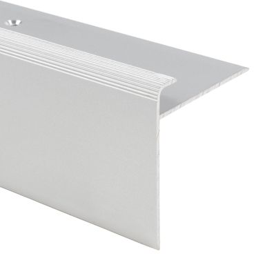 Seuil d'escalier Safety FormeF Aluminium anodisé Argent S 90 cm