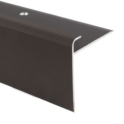 Seuil d'escalier Safety FormeF Aluminium anodisé Bronze foncé L 134 cm
