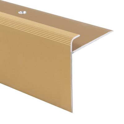 Seuil d'escalier Safety FormeF Aluminium anodisé Or élégant M 100 cm