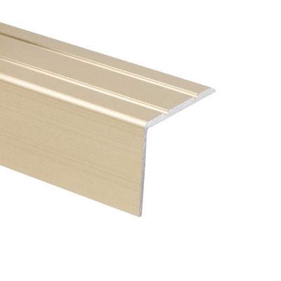 Seuil de nez de marche Aluminium Crème 24,5 x 20 mm Montage avec ou sans perçage - Floordirekt