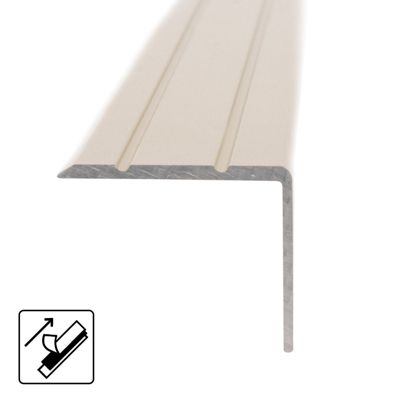 Seuil de nez de marche Aluminium Crème 24,5 x 20 mm Montage avec ou sans perçage - Floordirekt