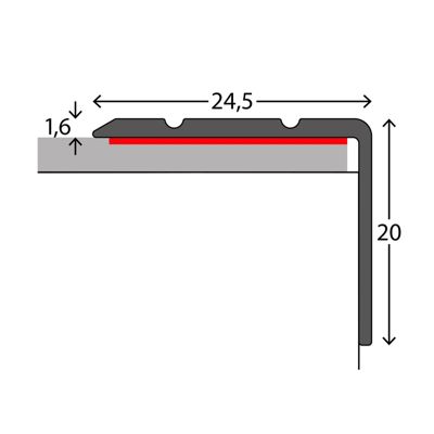 Seuil de nez de marche Aluminium Crème 24,5 x 20 mm Montage avec ou sans perçage - Floordirekt