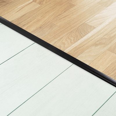 Seuil de transition Longueur 100 cm, Transition entre les revêtements de sol Auto-adhésif Noir 38 mm - Floordirekt