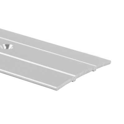 Seuil de transition Longueur 100 cm, Transition entre les revêtements de sol Pré-percé Argent 38 mm - Floordirekt