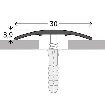 Seuil de transition Transition entre les revêtements de sol Pré-percé Acier inoxydable mat 30 mm - Floordirekt