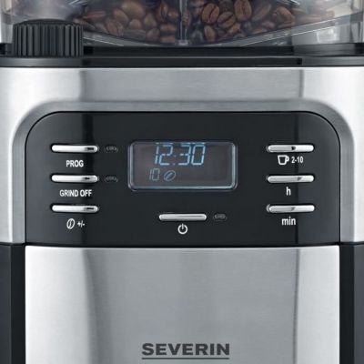 SEVERIN 4810 Cafetière filtre avec broyeur intégré - Noir et inox - 1000W - 1,4 L